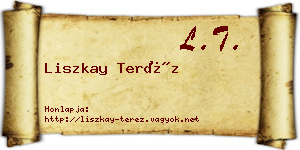 Liszkay Teréz névjegykártya